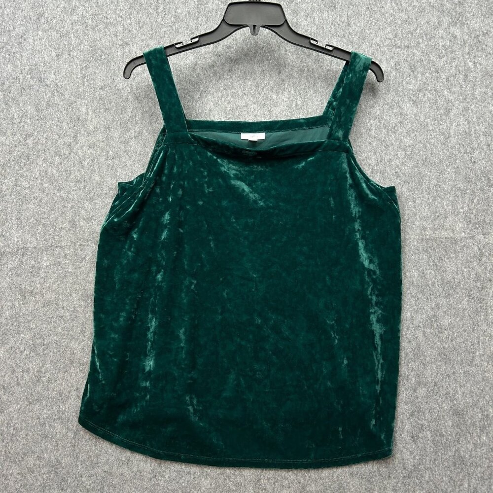 J. Jill Pullover Sleeveless Velvet Top Women's Size XL Green